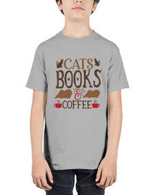 Cats Books Coffee Style 9# - cats - Youth Tee Unisex