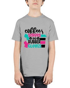 Coffee Scrubs And Rubber Gloves Style Style 664# - nurse - Youth Tee Unisex