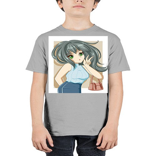 Cool and beautiful girl carry a fashion bag 96# - anime - Youth Tee Unisex