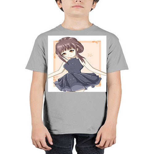Cute and beatiful princess wearing black dress 117# - anime - Youth Tee Unisex