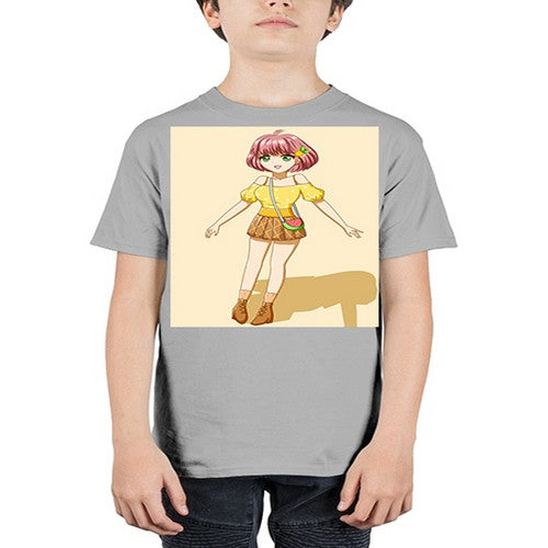 Cute and beautiful girl in summer with yellow dress 54# - anime - Youth Tee Unisex
