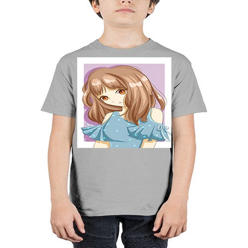Cute and beautiful girl with blue blouse 101# - anime - Youth Tee Unisex