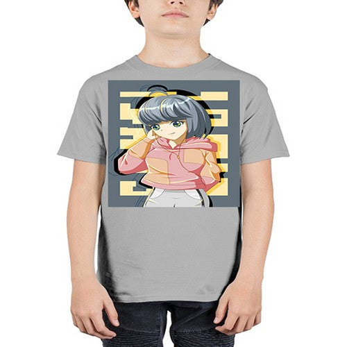 Cute and cool girl with jacket 80# - anime - Youth Tee Unisex