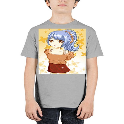 Cute and funny girl with blue hair 31# - anime - Youth Tee Unisex