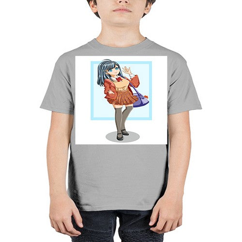 Cute and happy teenage girl back to school 175# - anime - Youth Tee Unisex