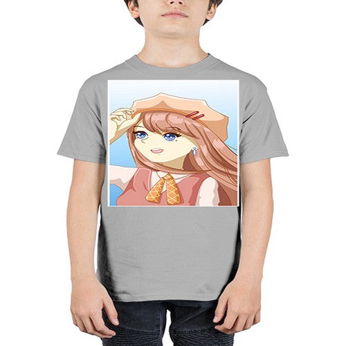 Cute beautiful and funny girl with hat 66# - anime - Youth Tee Unisex