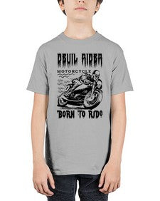 Devil rider 374# - skull and bones - Youth Tee Unisex