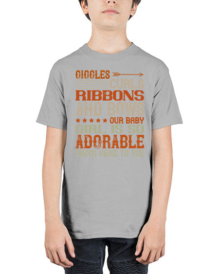 Giggles curls ribbons and bows Our baby girl is so adorable from head to toe Style 319# - baby - Youth Tee Unisex