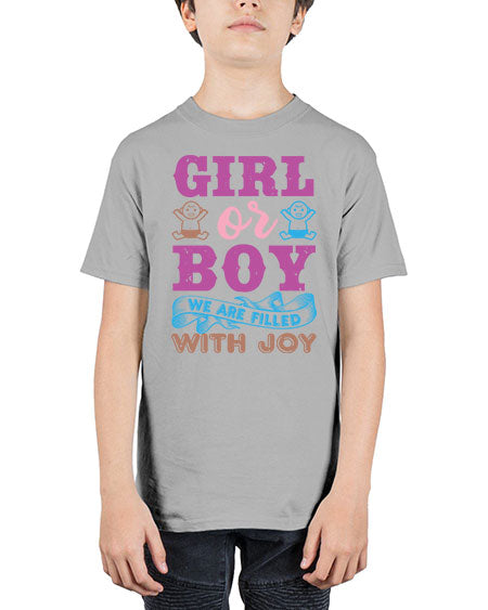 Girl or boy we are filled with joy Style 82# - baby shower - Youth Tee Unisex
