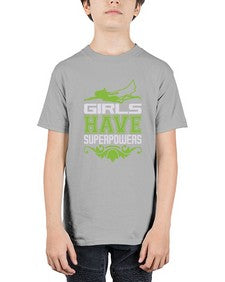 Girls have superpowers 129# - cartoon super hero - Youth Tee Unisex