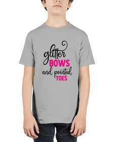 Glitter bows and pointed toes 127# - ballet - Youth Tee Unisex