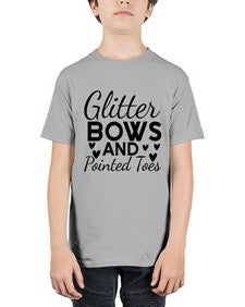Glitter bows and pointed toes 129# - ballet - Youth Tee Unisex