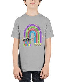 Hello third Grade Pencil Rainbow 347# - third grade - Youth Tee Unisex