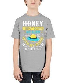 Honey i beat down an alien 4# - ufo - Youth Tee Unisex