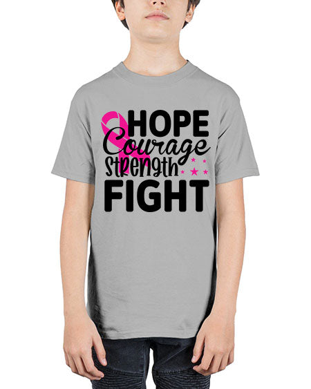 Hope Courage Strength Fight 21# - breast cancer - Youth Tee Unisex