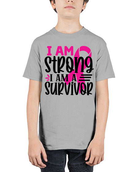 I Am Strong I Am a Survivor 19# - breast cancer - Youth Tee Unisex
