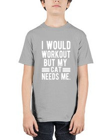 I would Workout - cats - Youth Tee Unisex