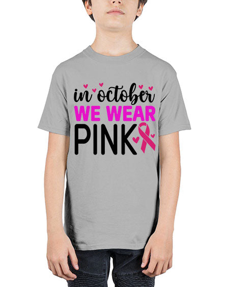 In October We Wear Pink 16# - breast cancer - Youth Tee Unisex