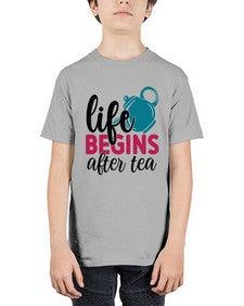 Life Begins After Tea 1298# - tea - Youth Tee Unisex
