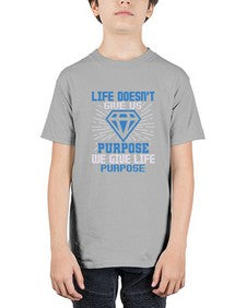 Life doesnt give us purpose 158# - cartoon super hero - Youth Tee Unisex