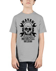 Mayan 927# - skull and bones - Youth Tee Unisex