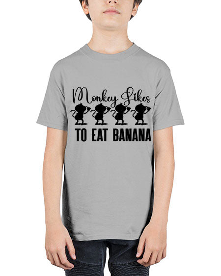 Monkey likes to eat banana  - monkey - Youth Tee Unisex