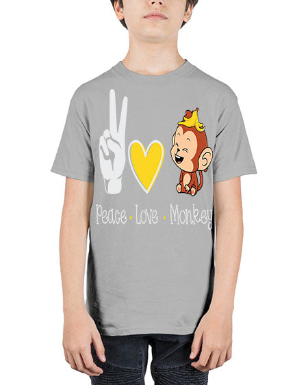 Peace Love Monkey 20# - monkey - Youth Tee Unisex
