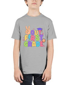 Peace Out first Grade Peace 625# - first grade - Youth Tee Unisex