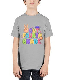 Peace Out fourth Grade Peace 630# - fourth grade - Youth Tee Unisex