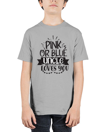 Pink or blue aucle loves you 429# - pregnancy - Youth Tee Unisex