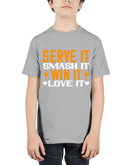 Serve it smash it win it love it 1883# - badminton - Youth Tee Unisex