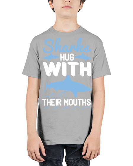 Sharks hug with their mouths Style 22# - shark-fish - Youth Tee Unisex
