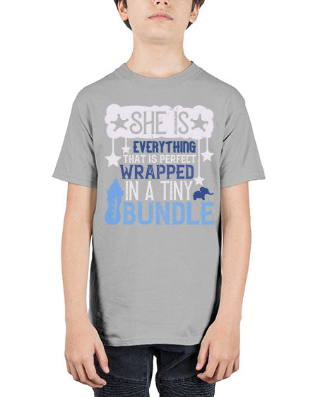 She is everything that is perfect wrapped in a tiny bundle Style 445# - baby - Youth Tee Unisex