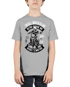 Skull Biker Club 1050# - skull and bones - Youth Tee Unisex