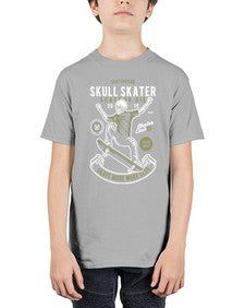 Skull Skater 1064# - skull and bones - Youth Tee Unisex