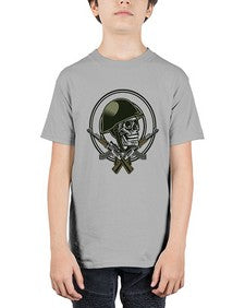 Skull Soldier 1066# - skull and bones - Youth Tee Unisex
