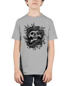 Snake Skull 1095# - skull and bones - Youth Tee Unisex