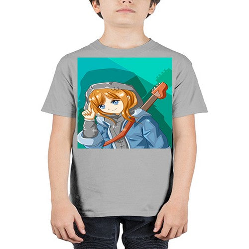 Swag and cute girl with a guitar 50# - anime - Youth Tee Unisex