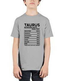 Taurus Nutrition Facts 490# - taurus - Youth Tee Unisex