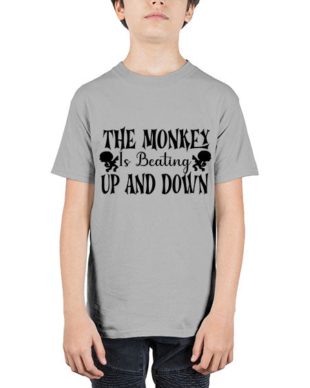 The monkey is beating up  - monkey - Youth Tee Unisex