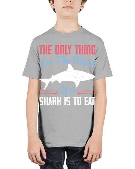 The only thing on the mind of a shark is to eat Style 18# - shark-fish - Youth Tee Unisex