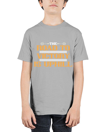 The road to victory is uphill 1822# - badminton - Youth Tee Unisex