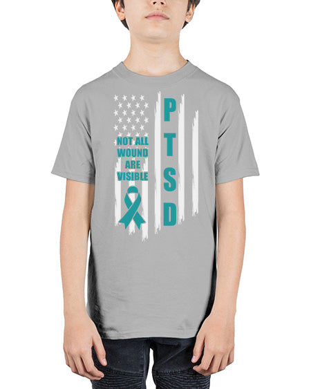 Veteran Not All Wounds Are 5# - PTSD - Youth Tee Unisex