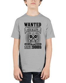 Wanted 1204# - skull and bones - Youth Tee Unisex