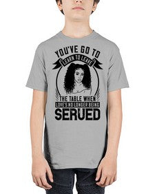 Youve got to learn to leave the table when loves no longer being served Style 5# - black afro - Youth Tee Unisex
