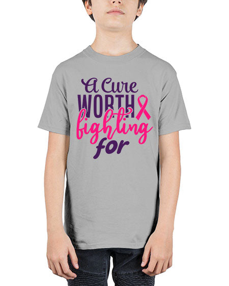 a cure worth fighting for Style 17# - breast cancer - Youth Tee Unisex