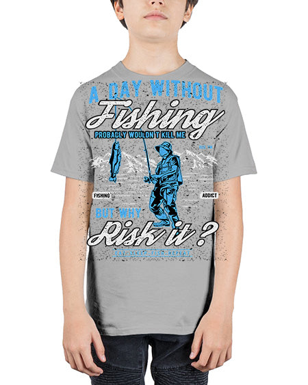a day without fishing cs 68# - shark-fish - Youth Tee Unisex