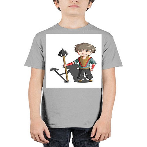 a little boy holding a spear79# - anime - Youth Tee Unisex