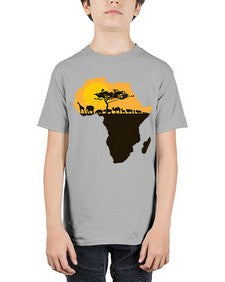 africa with animals - black words and phrases - Youth Tee Unisex