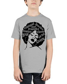 afro lady with words 24# - black girls or women - Youth Tee Unisex
